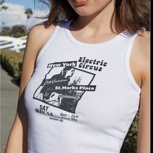 Brandy Melville White Graphic Tank Top